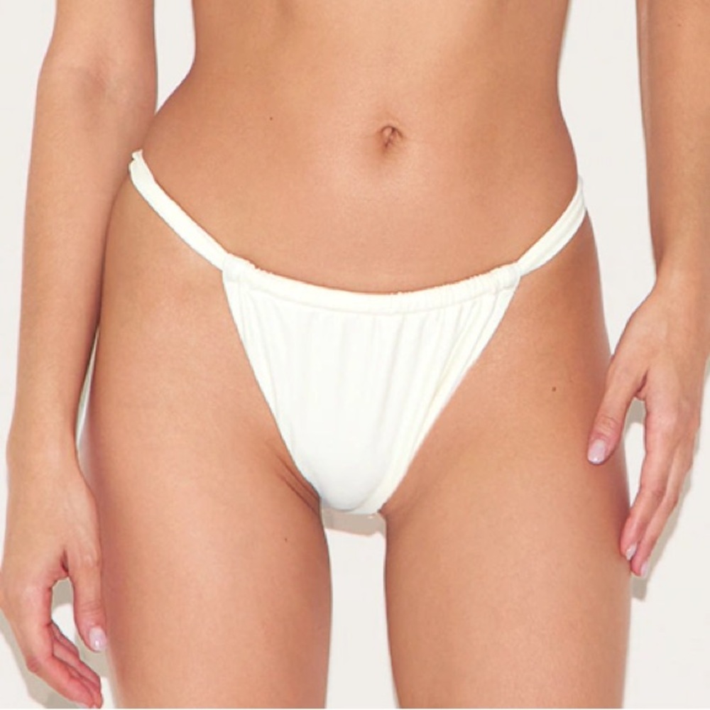 Ruched Cream Bikini bottom